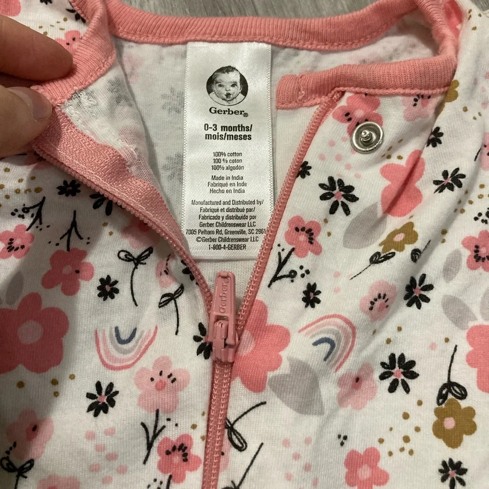 Spring 0-3 Months Sleeper Onesies Bundle Lot- Zipper Footie and Sleep Sack